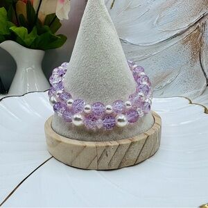 Lilac Gradient Glass Beaded Bracelet Style